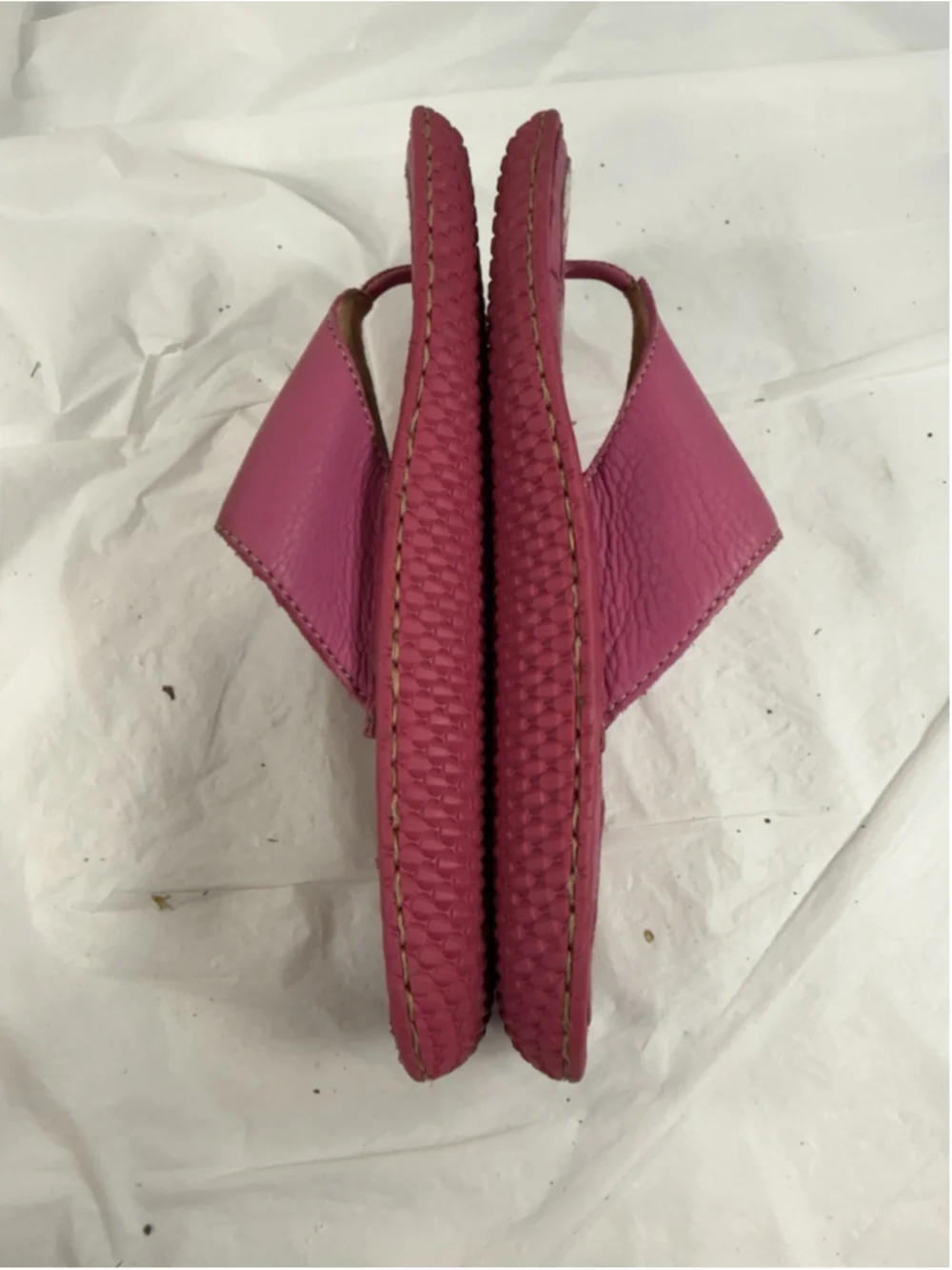 Born Concept Boho Pink Leather Flat Thong Sandal Flip Flops Size 7/38